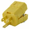 Ac Works NEMA 5-15P 15A 125V Clamp Style Square Household Plug with UL, C-UL Approval in Yellow ASQ515P-YW